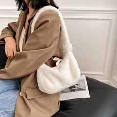 Plush Soft Fluffy Shoulder Bag Winter Tote Handbag