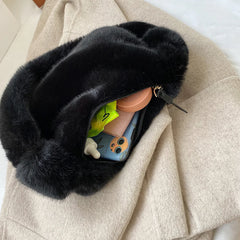 Plush Soft Fluffy Shoulder Bag Winter Tote Handbag