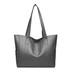 Solid Top-handle Bag Autumn PU Leather Shoulder Bags Satchel Portable