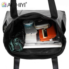 Solid Top-handle Bag PU Leather Shoulder Satchel Large Capacity