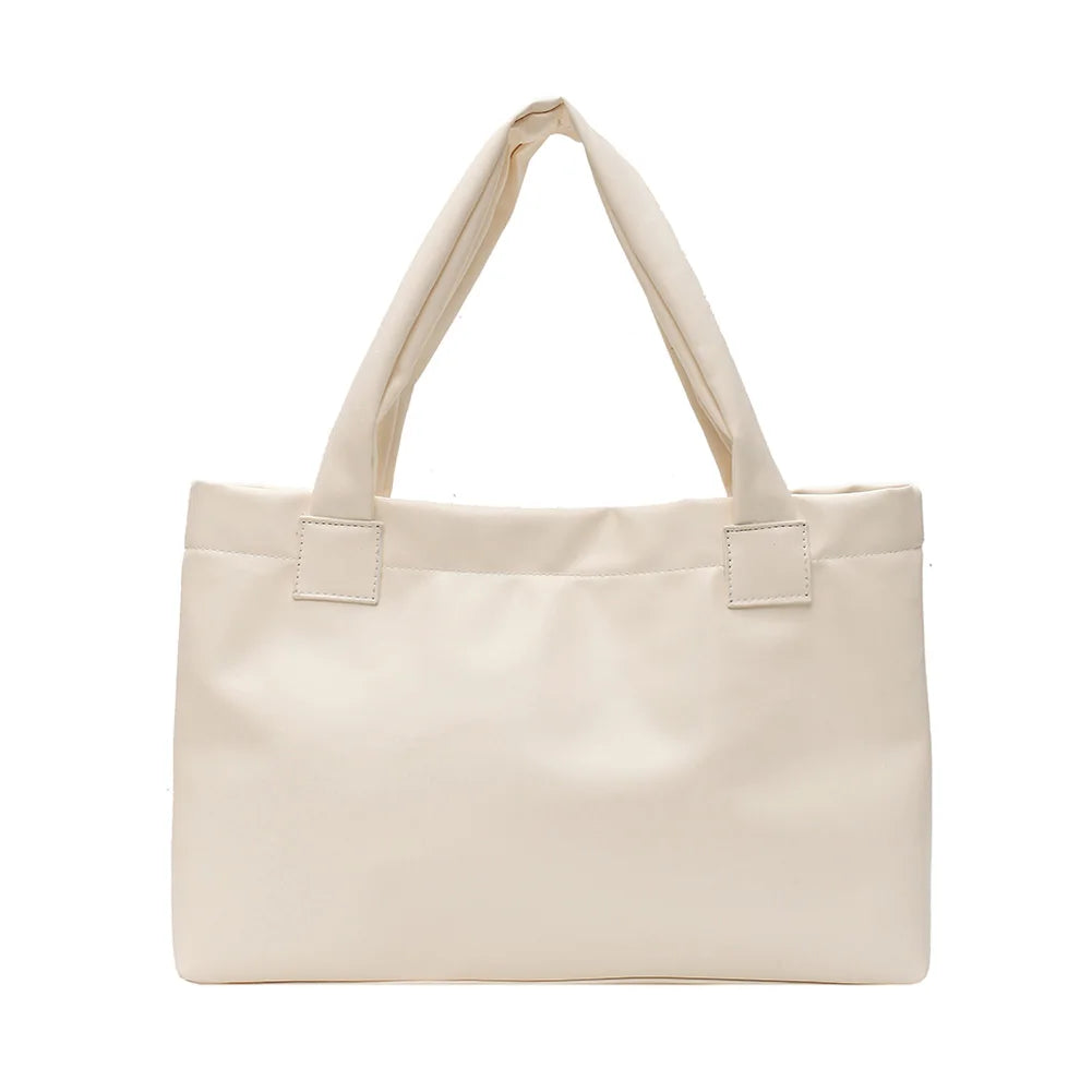 Solid Women Large Capacity Handbag PU Leather Tote