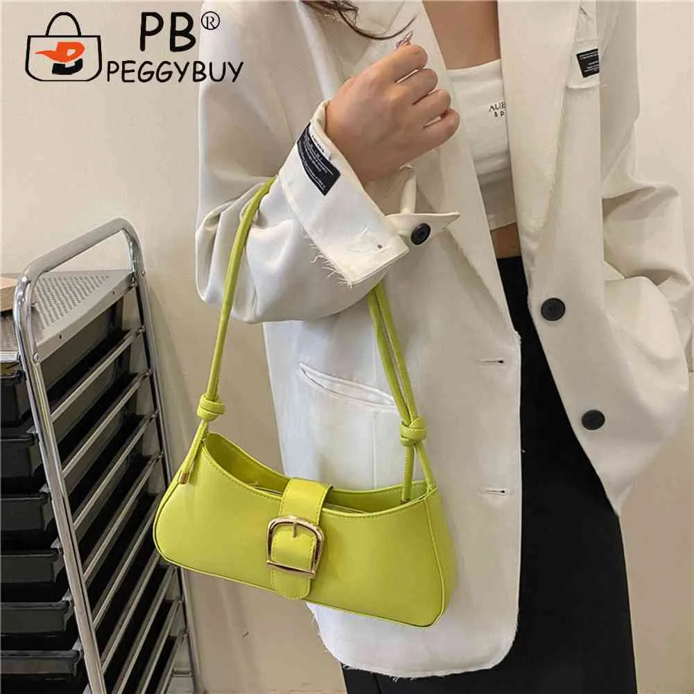 Solid Women Underarm Bags Adjustable Shoulder Handbags Casual Top-handle
