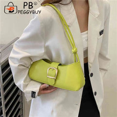 Solid Women Underarm Bags Adjustable Shoulder Handbags Casual Top-handle