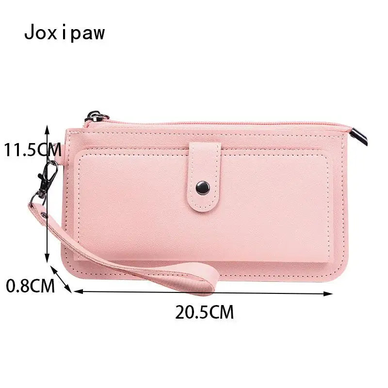 Women's PU Leather Long Wallet Large Capacity Zipper Purse
