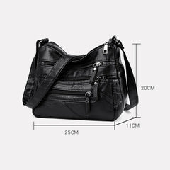 Casual PU Leather Crossbody Bag Large Capacity Shoulder Bag for Women