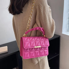 Solid Women's Shoulder Bag Flap Lady Handbags Chain Strap Crossbody Bags