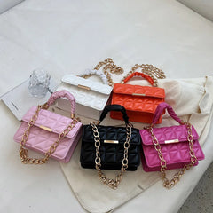 Solid Women's Shoulder Bag Flap Lady Handbags Chain Strap Crossbody Bags