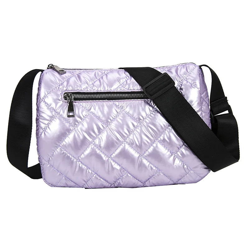 Fluffy Space Pad Shoulder Bag Winter Nylon Crossbody Lady Tote
