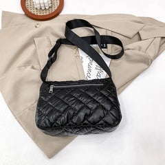 Fluffy Space Pad Shoulder Bag Winter Nylon Crossbody Lady Tote