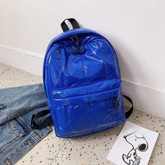 Quilted Fluffy Women Backpack Winter School Bag Lady Nylon Padded Bag