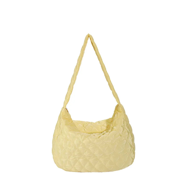 Winter Nylon Quilted Shoulder Bag for Women