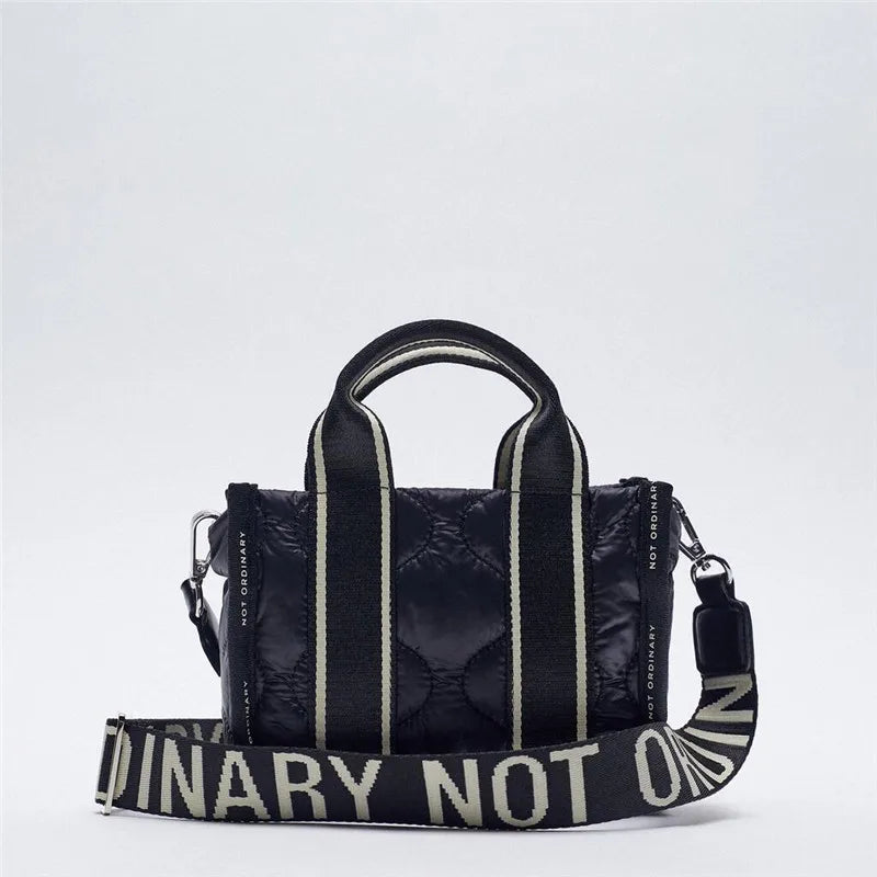 Quilted Women Handbags Nylon Shoulder Bag Crossbody Bag Small Tote