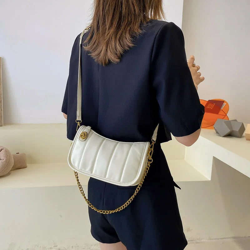 Spring Crossbody Bag Women Chain Handbags Leather Shoulder Bag