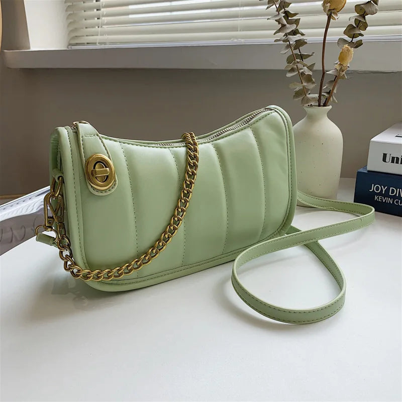 Spring Crossbody Bag Women Chain Handbags Leather Shoulder Bag