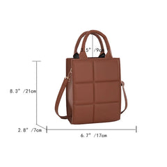 Plaid Pu Leather Shoulder Bag Small Crossbody Top-handle Bag