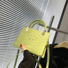 Square Shoulder Bag Crocodile Pattern Crossbody Handbags For Women