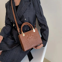 Square Shoulder Bag Crocodile Pattern Crossbody Handbags For Women