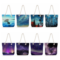 Starry Sky Print Handbags Bright Colors Women Shoulder Bag