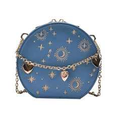 Embroidered Starry Sky Round Crossbody Bag for Women