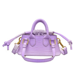 Stone Pattern Pu Ladies Shoulder Bag Lace-Up Version Tote Bag