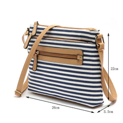Striped Shoulder Bag Ladies Casual Flap Crossbody Bags for Women
