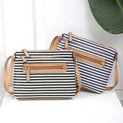 Striped Shoulder Bag Ladies Casual Flap Crossbody Bags for Women