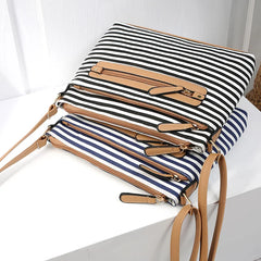Striped Shoulder Bag Ladies Casual Flap Crossbody Bags for Women