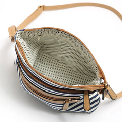 Striped Shoulder Bag Ladies Casual Flap Crossbody Bags for Women