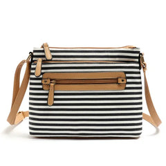 Striped Shoulder Bag Ladies Casual Flap Crossbody Bags for Women