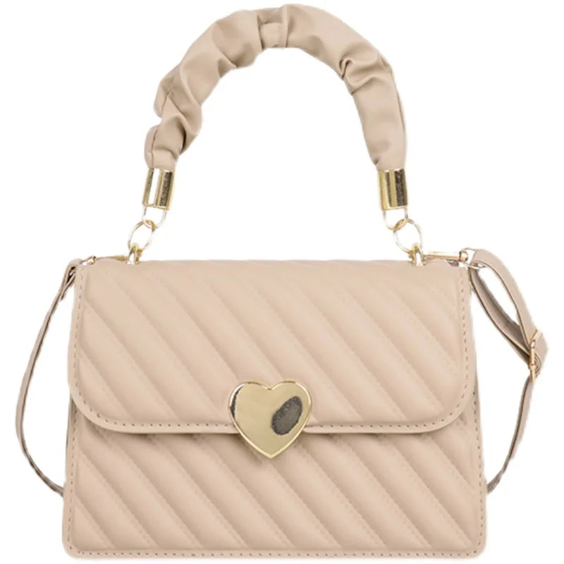 Stripes Women's Pleated Handle Square Shoulder Bag