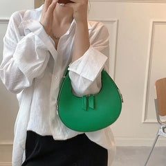 Half-moon PU Leather Women's Shoulder Bag