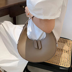 Half-moon PU Leather Women's Shoulder Bag
