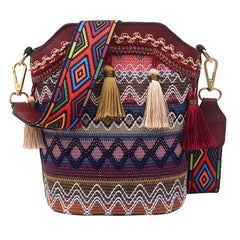 Summer Beach Bag Straw Lady Handbag & Women's Woven Shoulder Messenger Bag Red