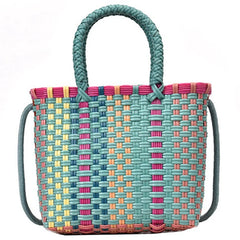 Summer Beach Bag Straw Lady Handbag & Women's Woven Shoulder Messenger Bag Red