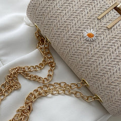 Summer Straw Bag Shoulder Bag Chain Bag Crossbody Bag Messenger Bag