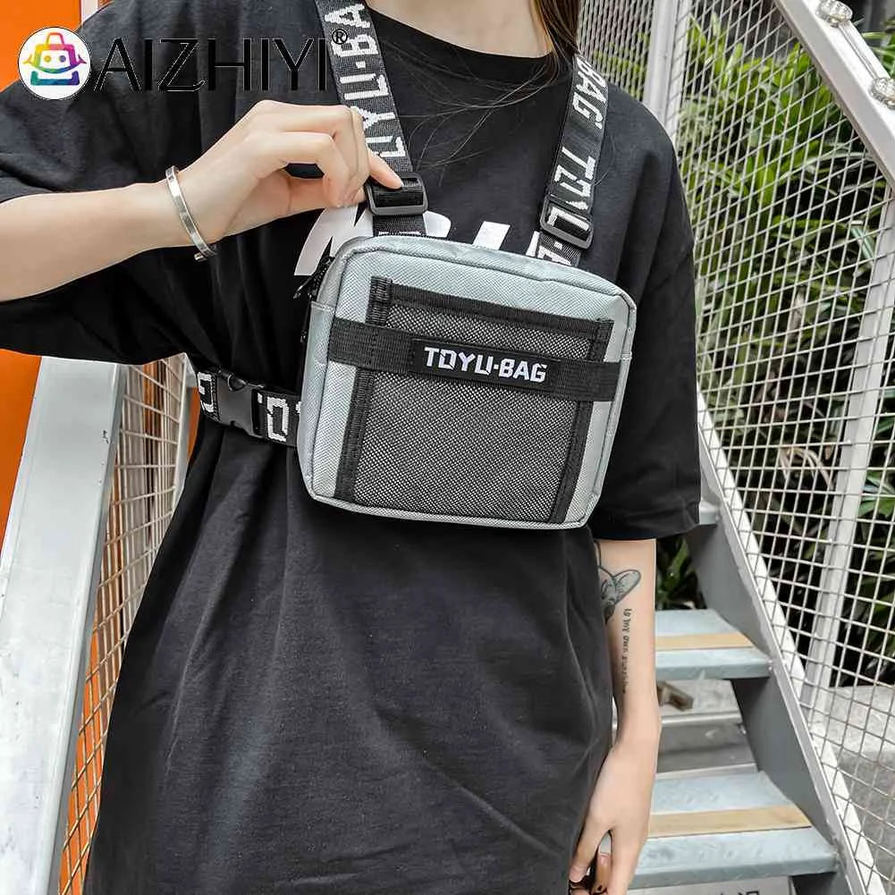Tactical Chest Bag Unisex Hip Hop Vest Streetwear Bag Casual Nylon Fanny Pack