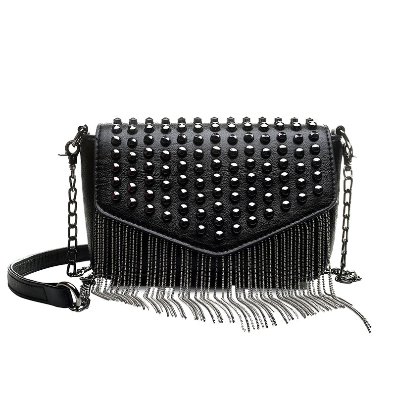 Tassel Diamonds Mini Chain Shoulder Bag Crossbody Leather