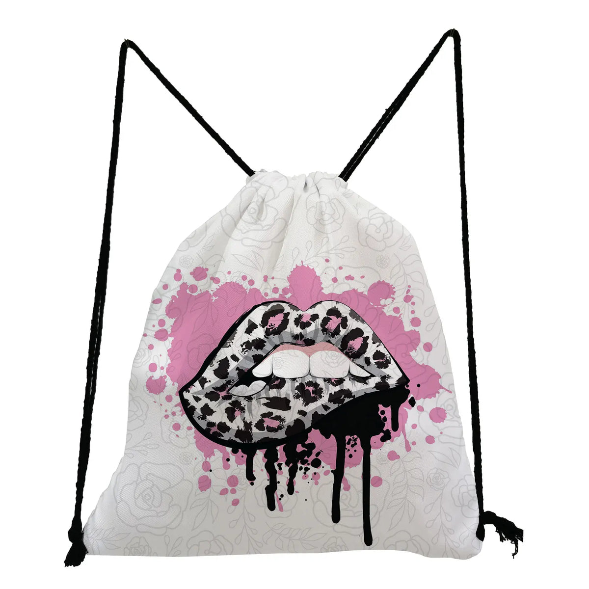 Teenage Storage Bag Leopard Print Drawstring Backpack