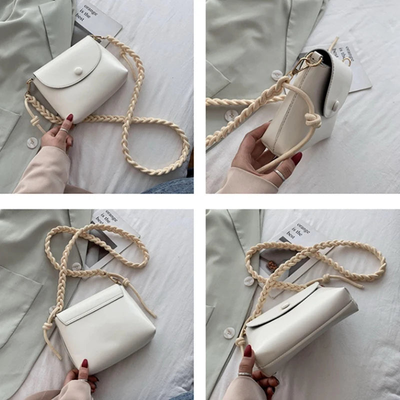 Texture One-Shoulder Messenger Small Square Bag