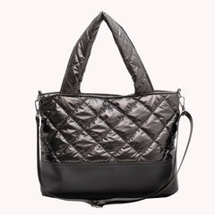 Women Tote Messenger Bag Autumn Winter Top-handle Large Capacity Padded Cotton