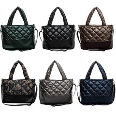 Women Tote Messenger Bag Autumn Winter Top-handle Large Capacity Padded Cotton