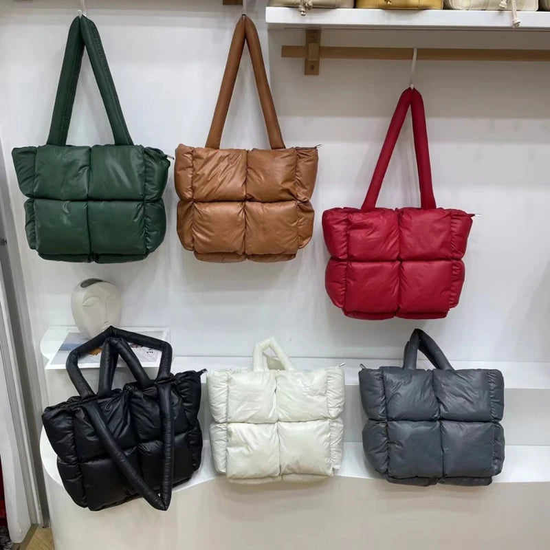 Quilted Shoulder Bag Winter Purse Women