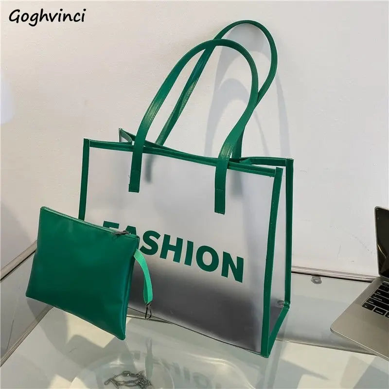 Transparent Shoulder Bag Large Capacity Casual Tote