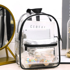 Transparent Waterproof Beach Bag Mini Schoolbag for Teenage Girl