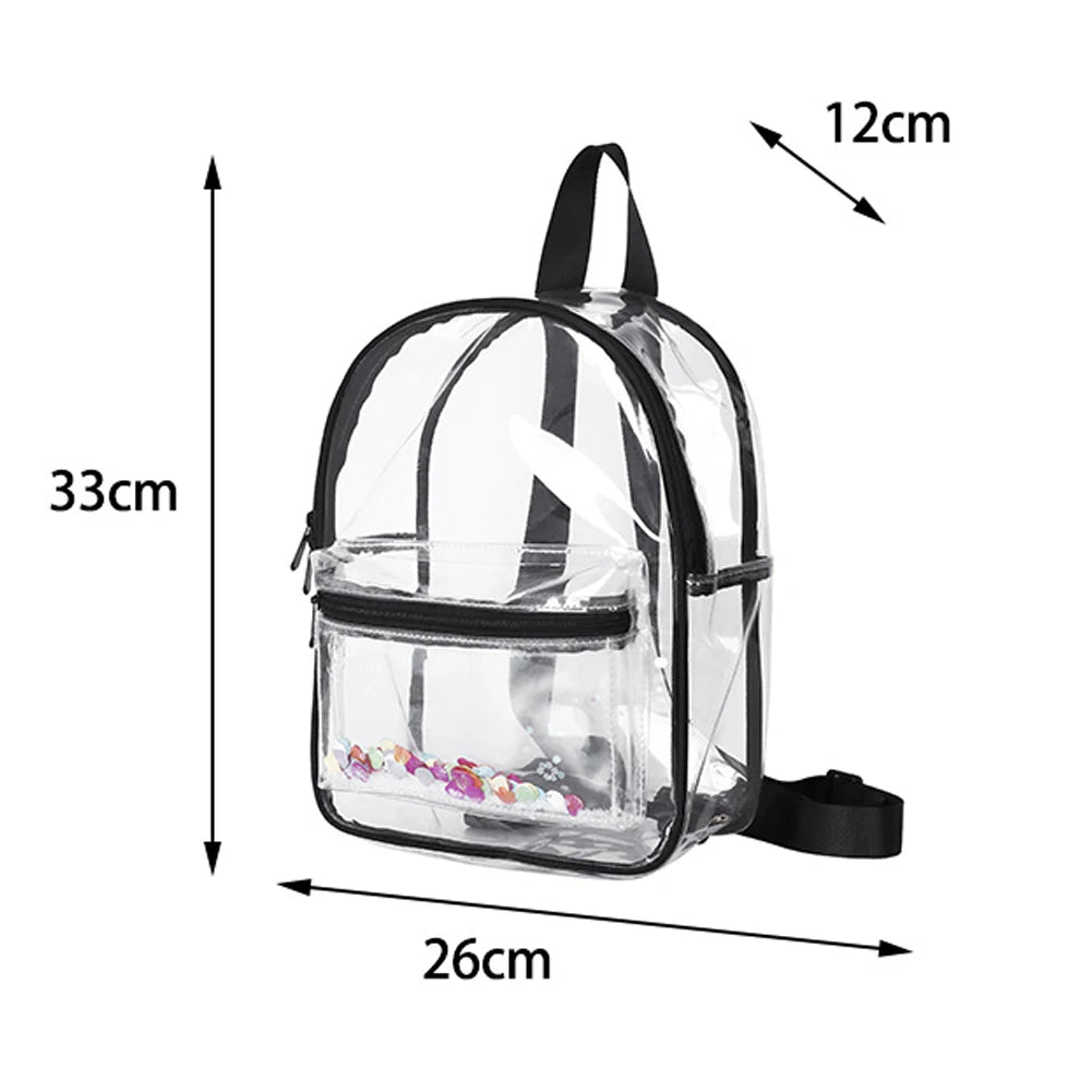 Transparent Waterproof Beach Bag Mini Schoolbag for Teenage Girl