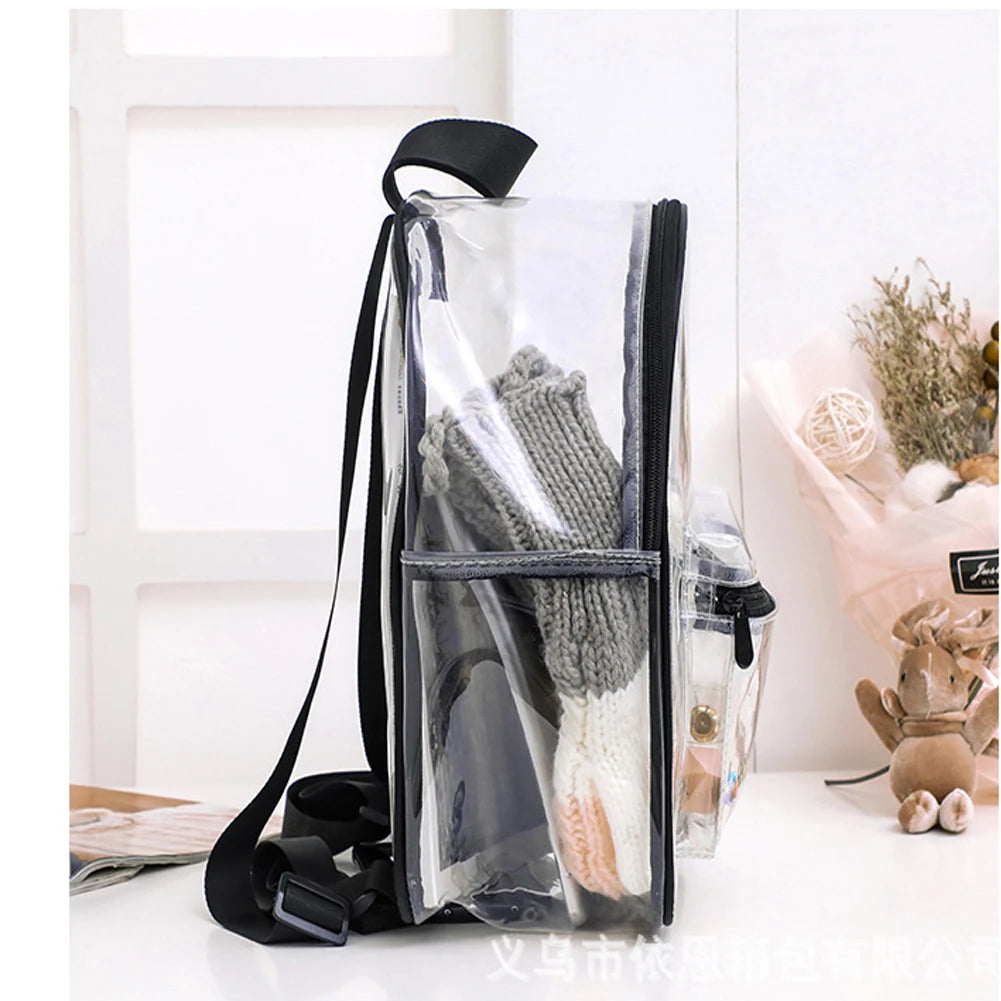 Transparent Waterproof Beach Bag Mini Schoolbag for Teenage Girl
