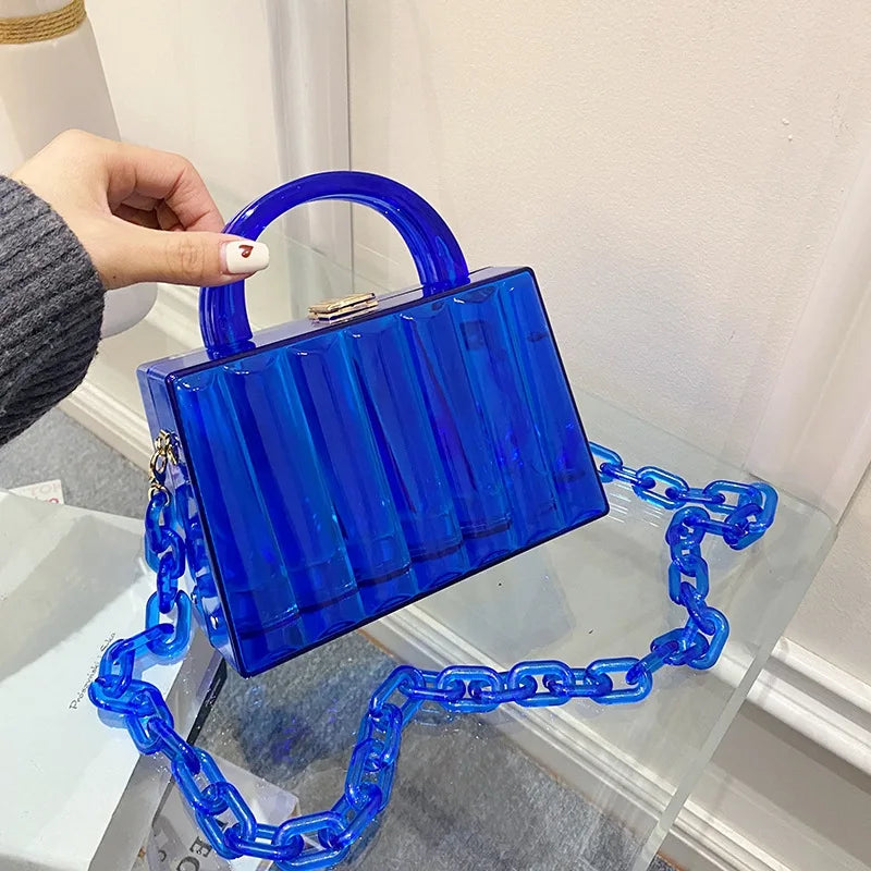 Transparent Acrylic Box Bag Hand-held Shoulder Bag Wedding Evening Tote