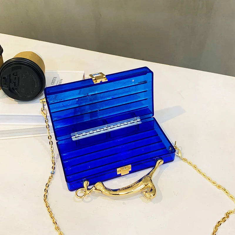 Women Acrylic Box Bag Hand-held Shoulder Bag Wedding Evening Bag