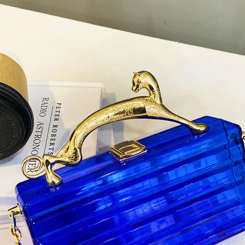Women Acrylic Box Bag Hand-held Shoulder Bag Wedding Evening Bag