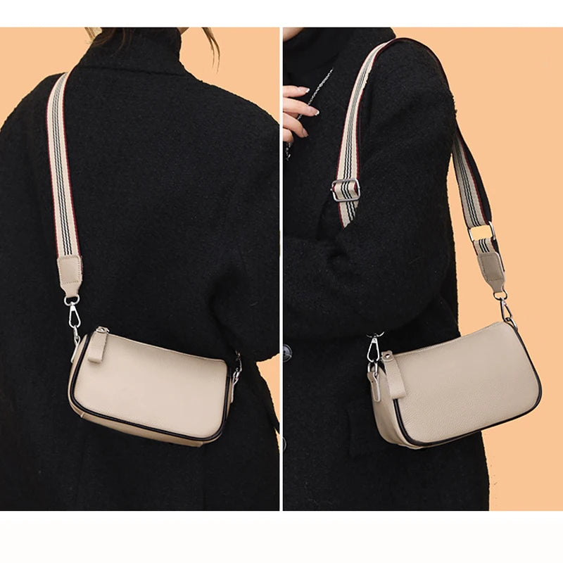 Soft Leather Sling Handbag Vintage Shoulder Messenger Bag